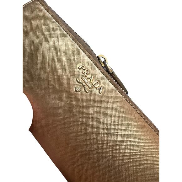 Prada Gold Saffiano Ziparound Zippy Long Wallet - Picture 2 of 16